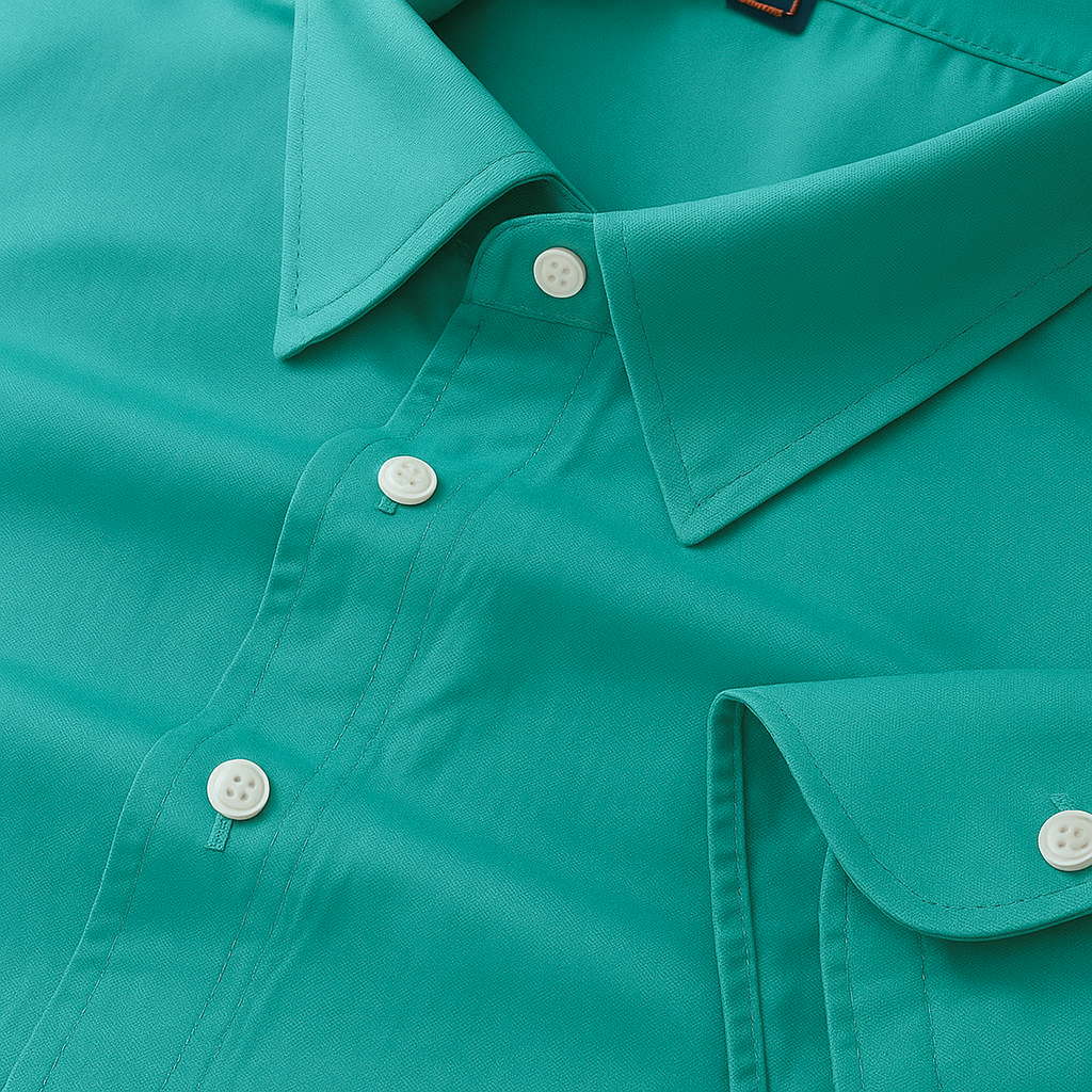Teal Color Pure Cotton Shirt For Men Allen Carl Teal Color Pure Cotton Shirt For Men Allen Carl