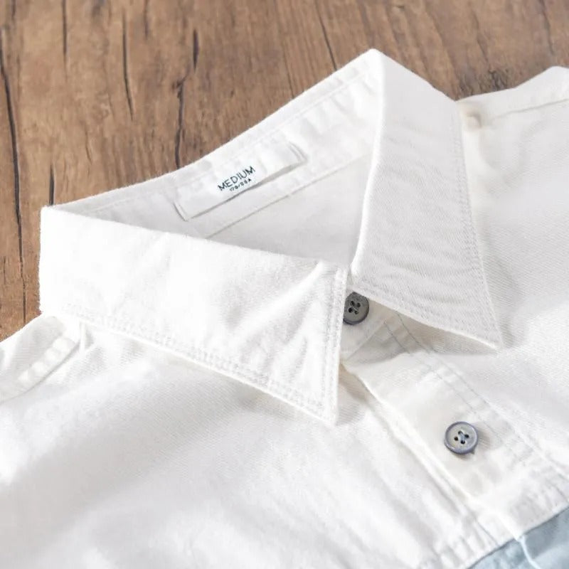Gray patch work full sleeve shirt