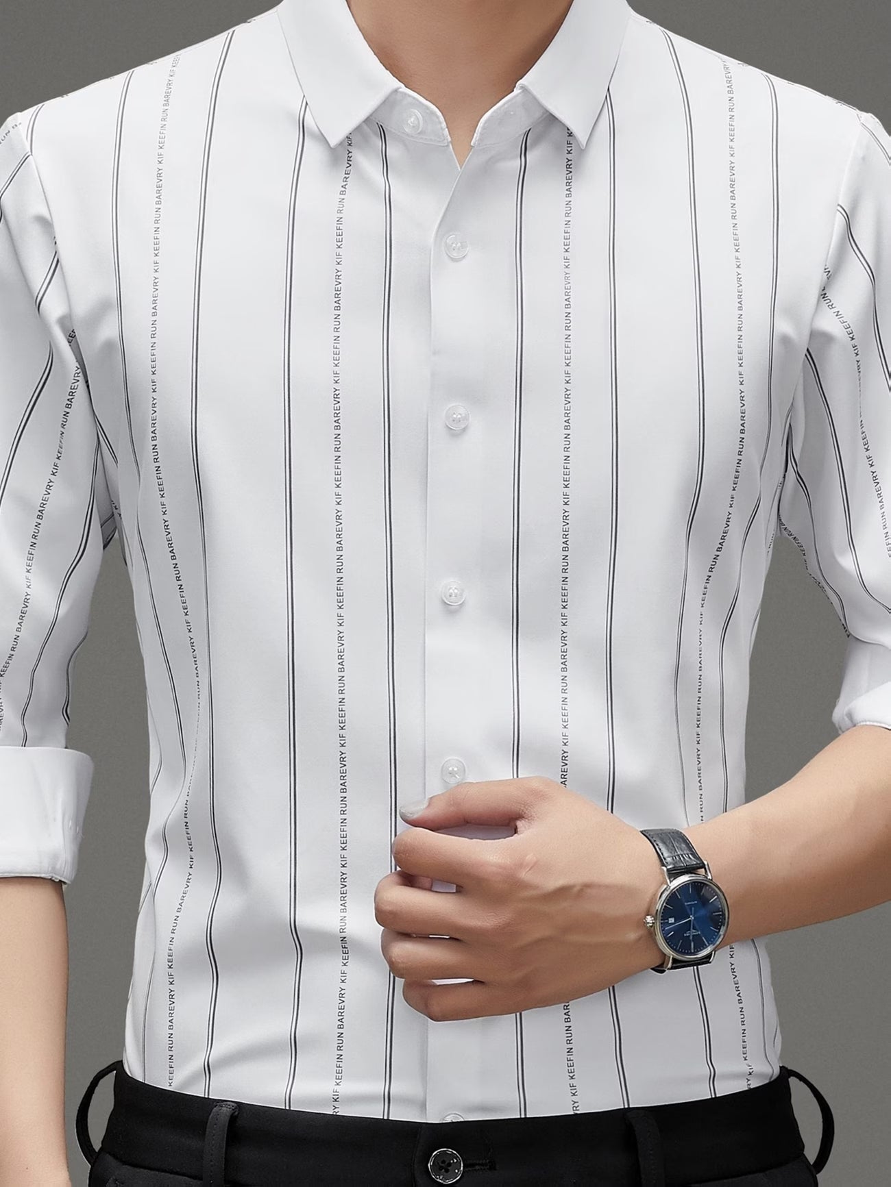 Men’s Premium White Vertical Stripe Shirt