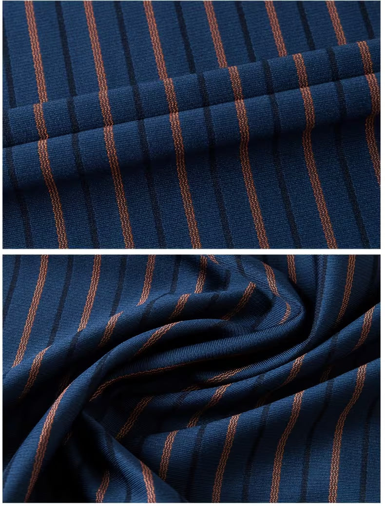 Men’s Navy Blue Vertical Striped Formal Shirt