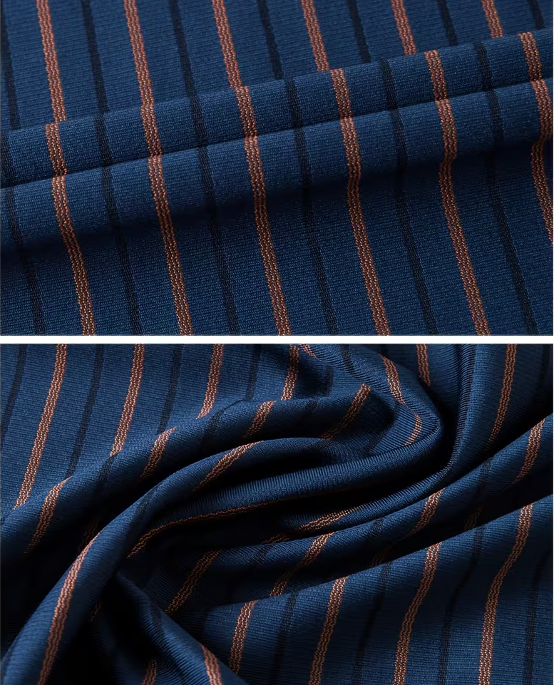 Men’s Navy Blue Vertical Striped Formal Shirt