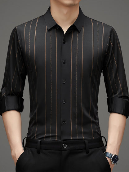 Men’s Premium Black Vertical Stripe Shirt
