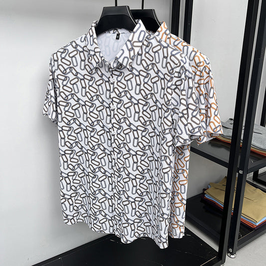 Abstract Print Half Sleeve Shirt