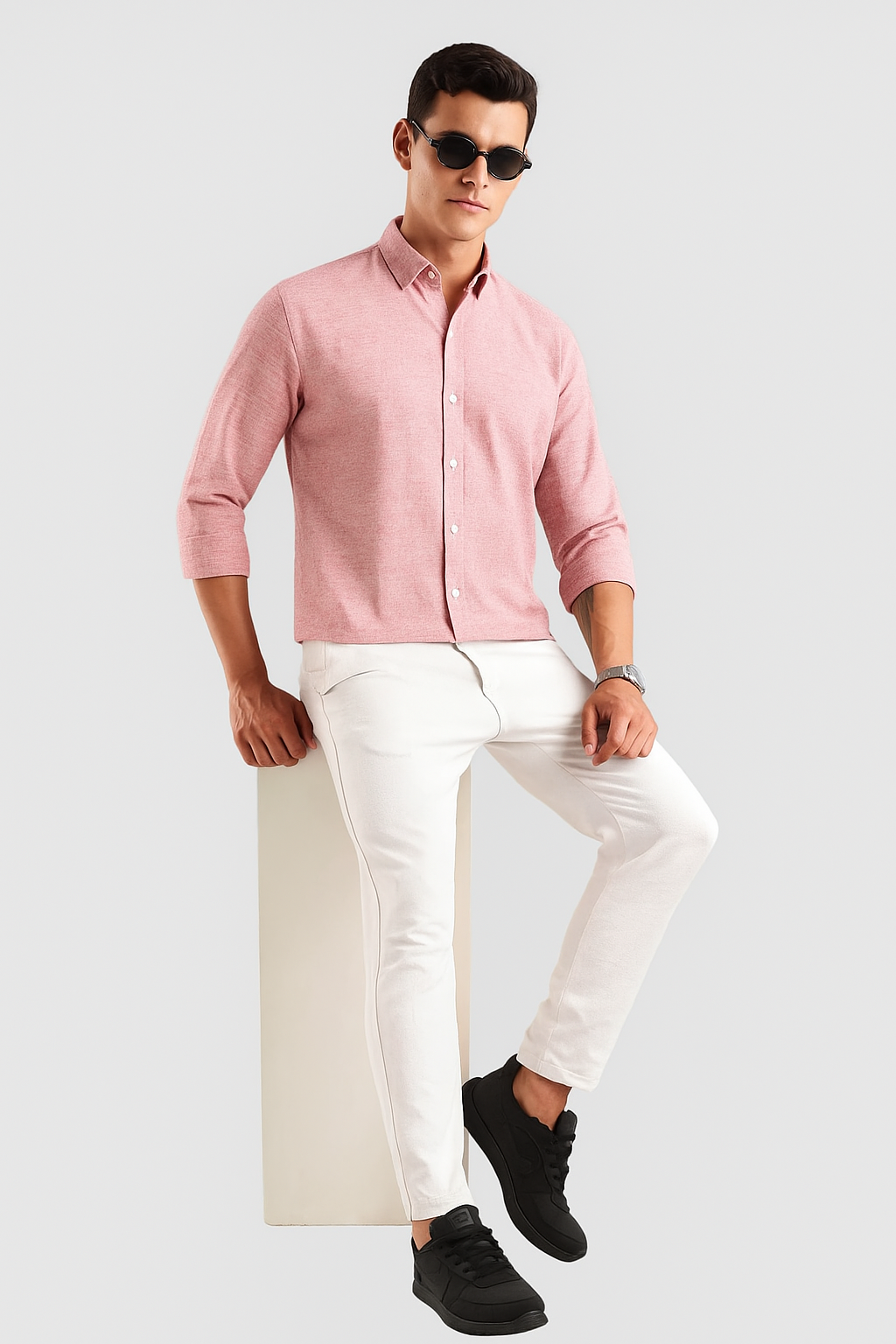 pink Color linen Shirt For Men
