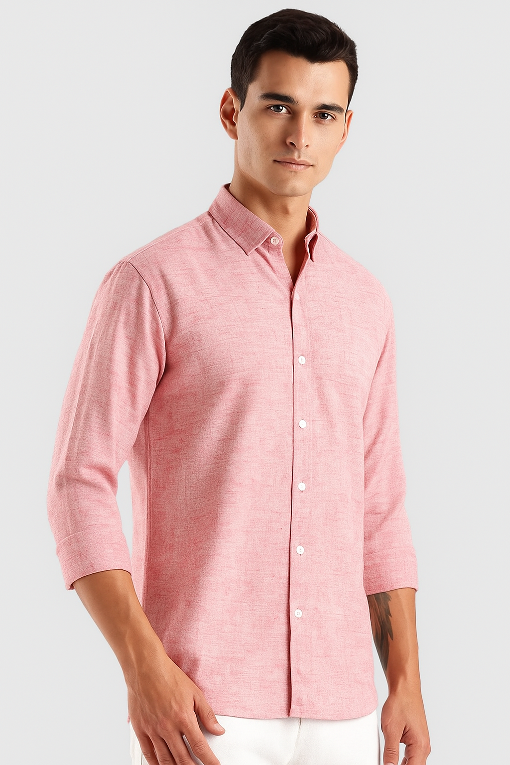 pink Color linen Shirt For Men