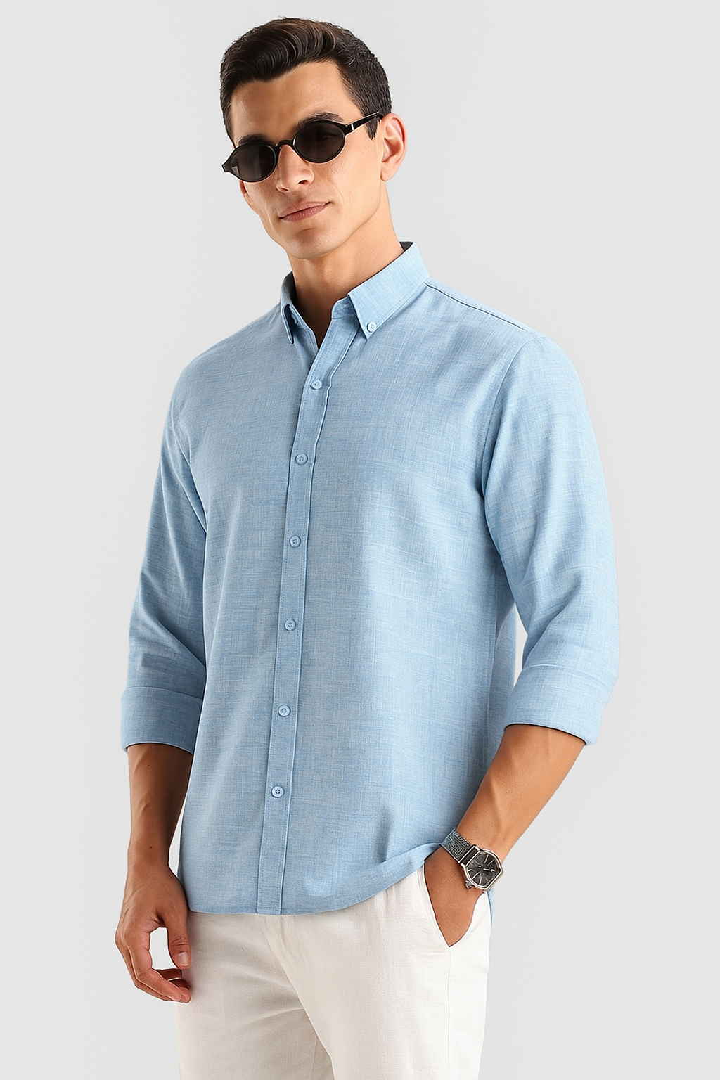 Sky blue Color linen Shirt For Men