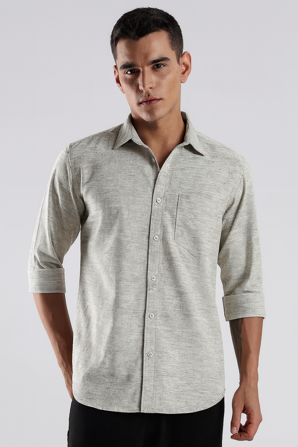 Gray Color linen Shirt For Men