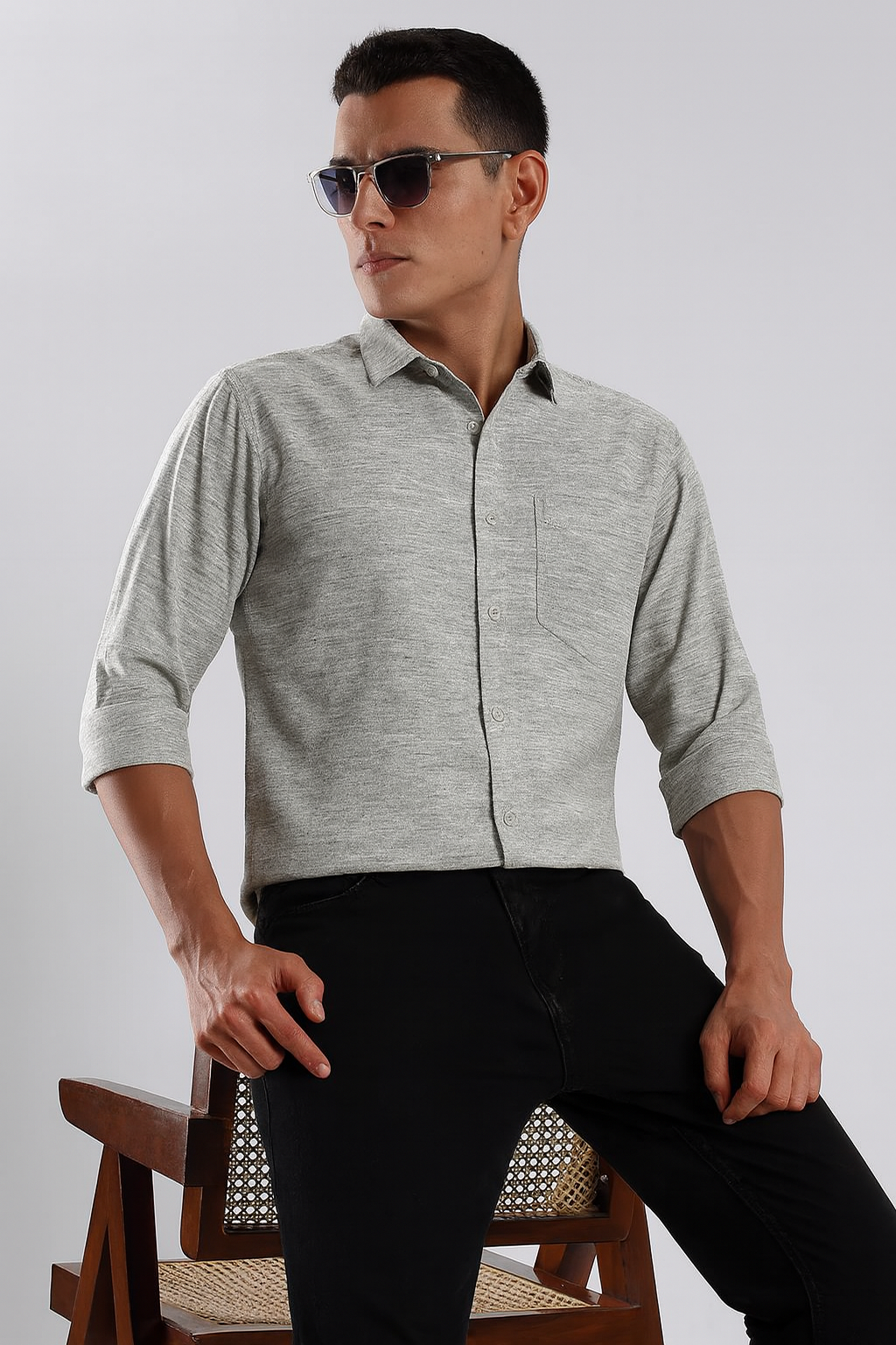 Gray Color linen Shirt For Men
