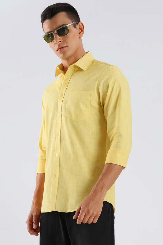 yellow Color linen Shirt For Men