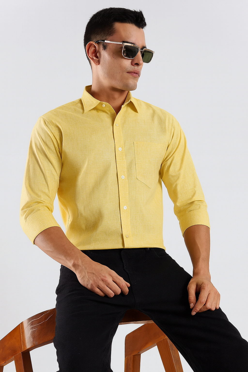 yellow Color linen Shirt For Men