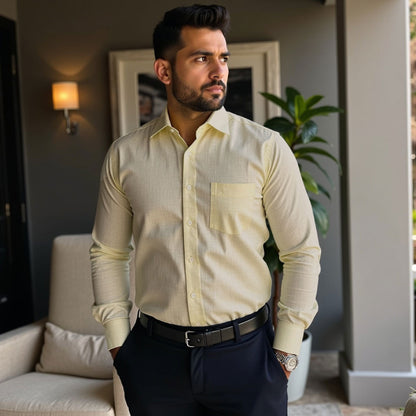 yellow Color linen Shirt For Men
