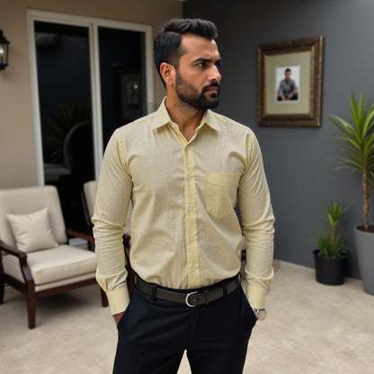 yellow Color linen Shirt For Men
