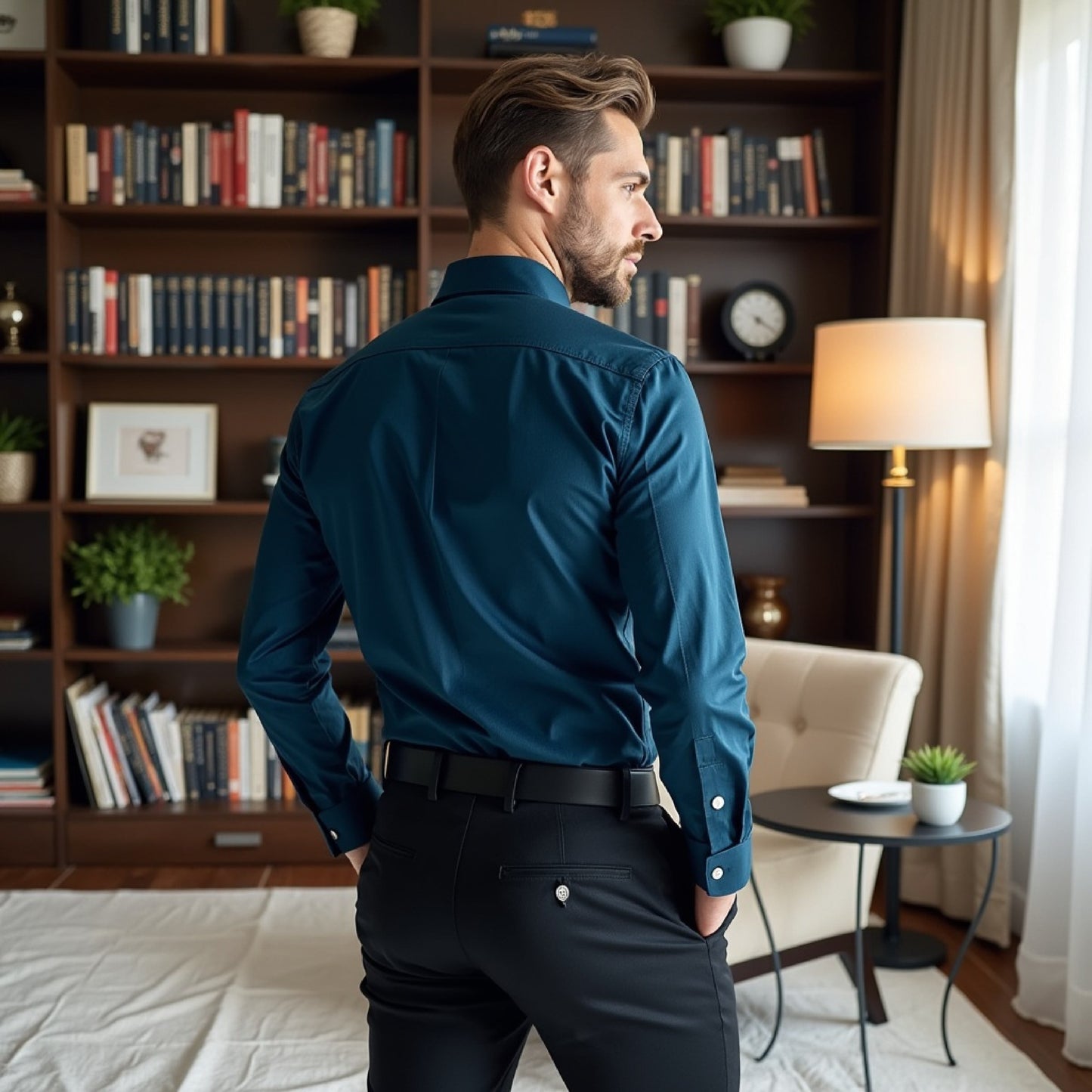 Blue Color Pure Cotton Shirt For Men