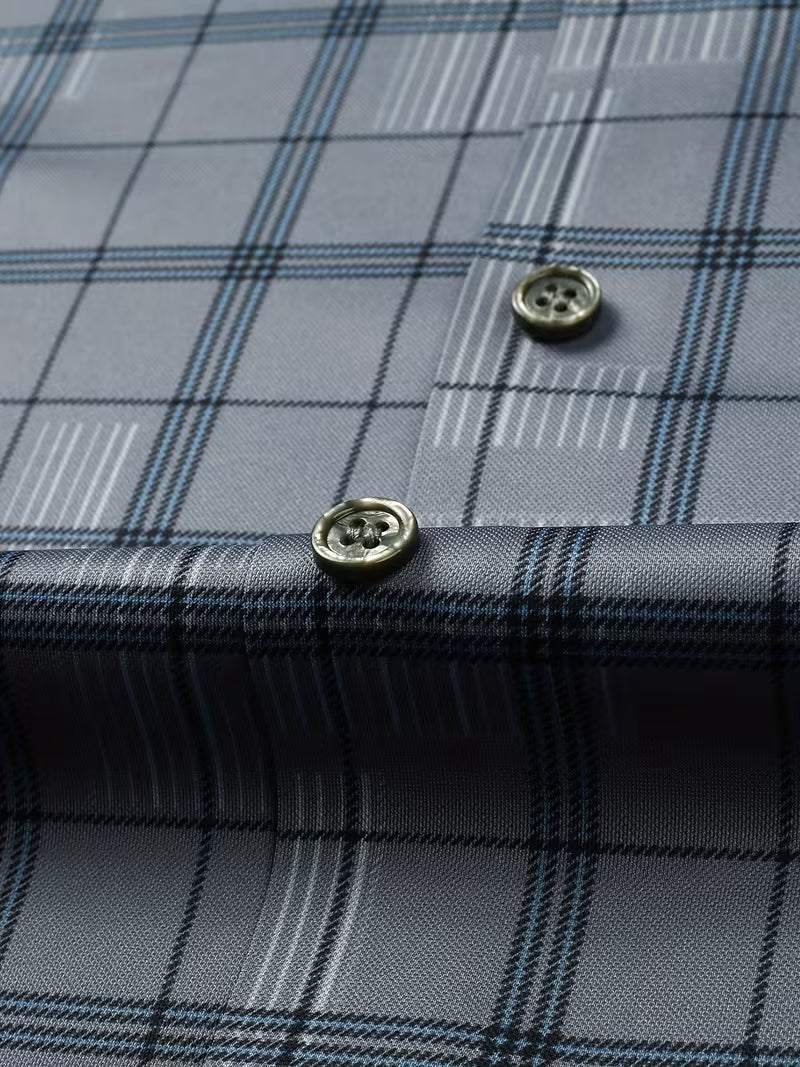 Men’s Grey Checked Slim Fit Shirt