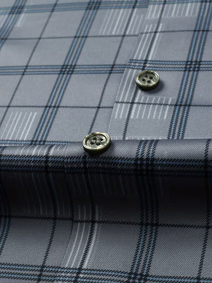 Men’s Grey Checked Slim Fit Shirt