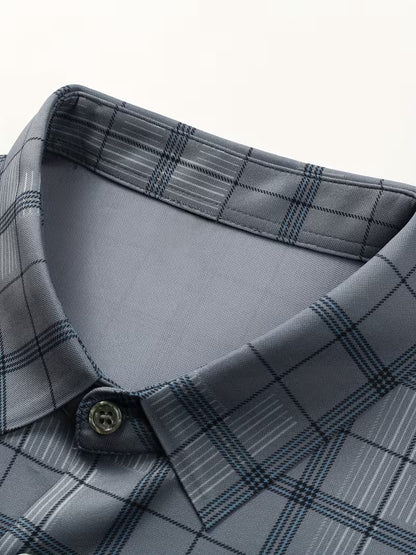 Men’s Grey Checked Slim Fit Shirt