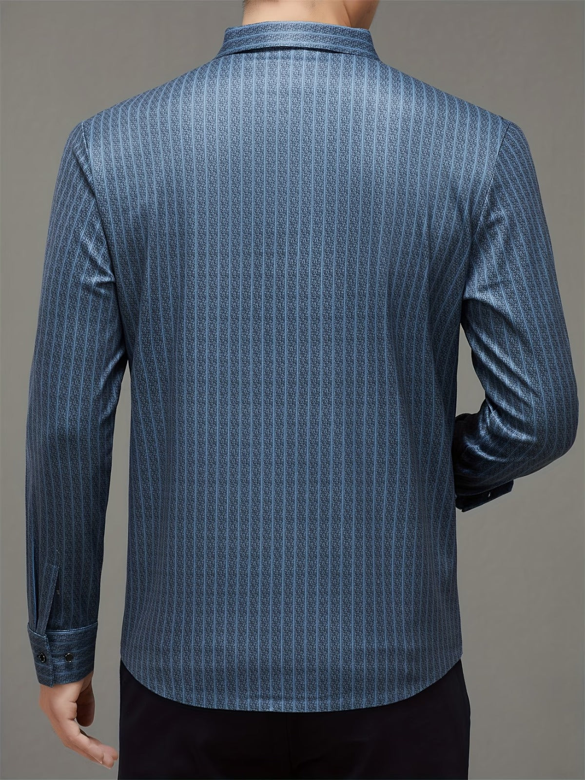 Men’s Premium Blue Vertical Stripe Slim Fit Shirt