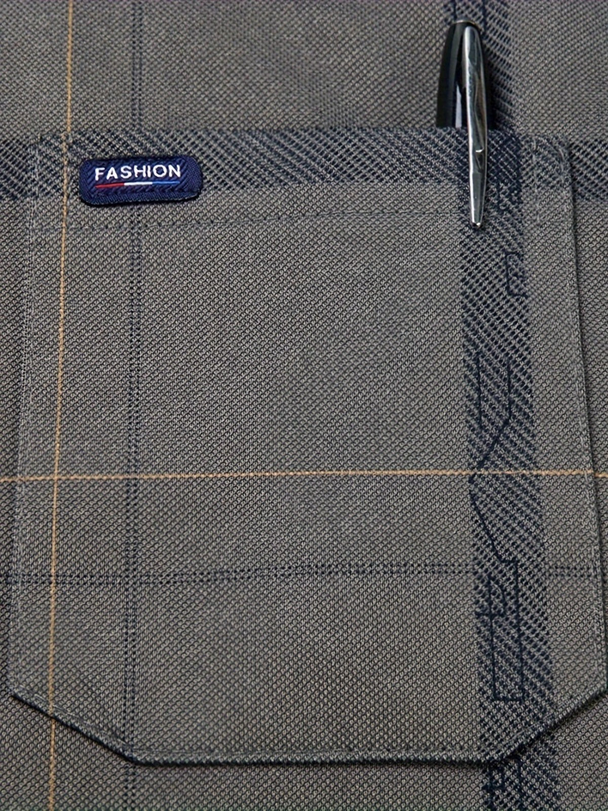 Men’s Premium Grey Checked Polo T-Shirt