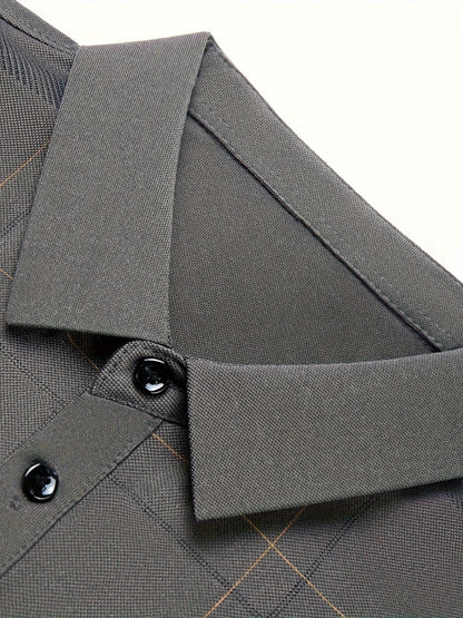 Men’s Premium Grey Checked Polo T-Shirt