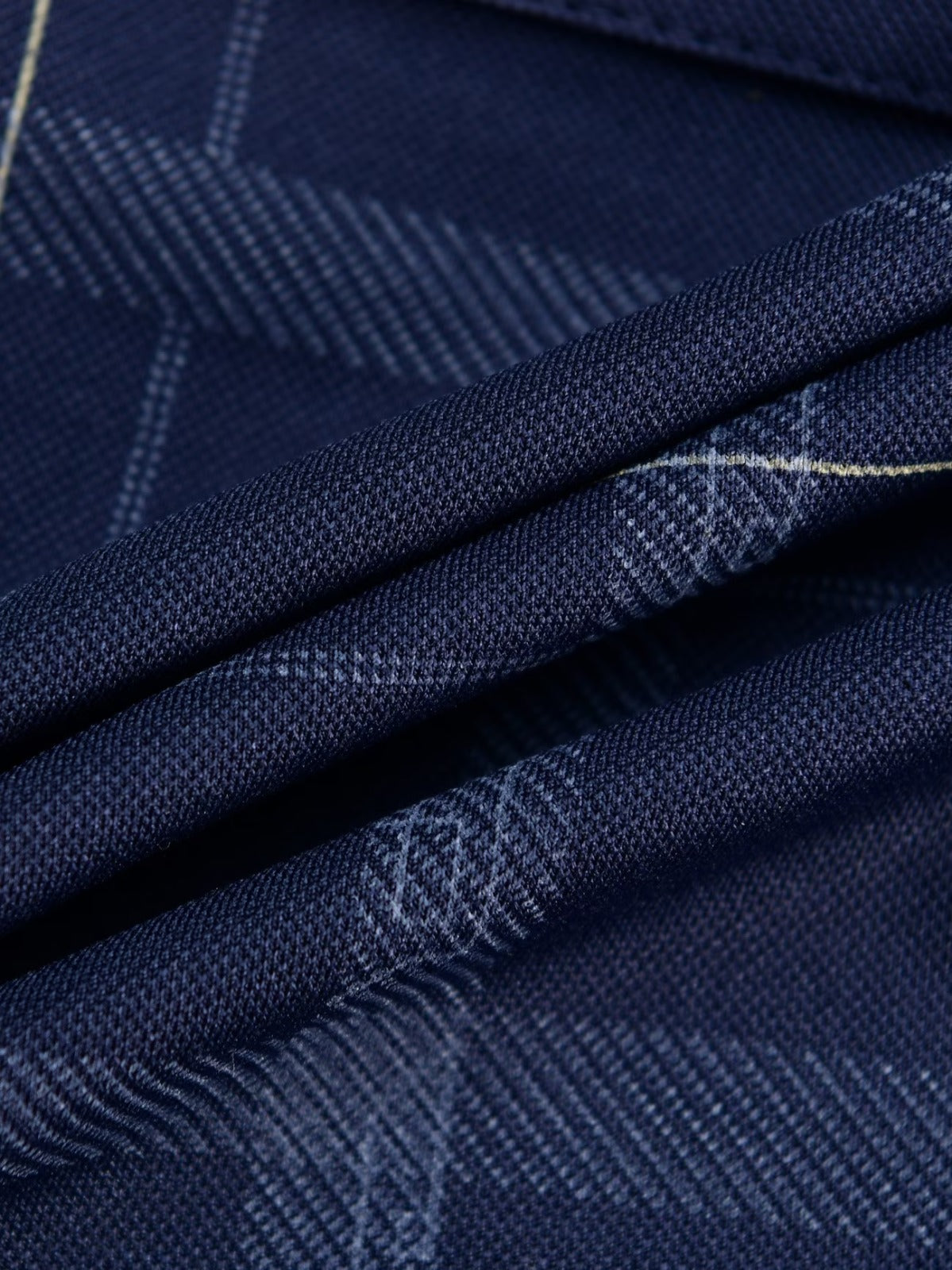 Men’s Premium Navy Checked Polo T-Shirt