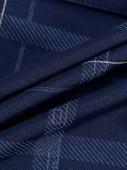 Men’s Premium Navy Checked Polo T-Shirt