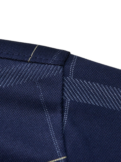 Men’s Premium Navy Checked Polo T-Shirt