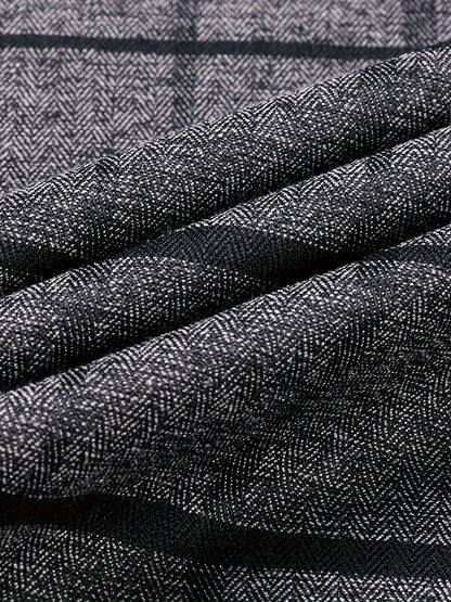 Men’s Premium Grey Windowpane Check Slim Fit Shirt