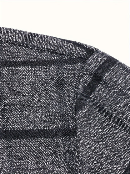 Men’s Premium Grey Windowpane Check Slim Fit Shirt