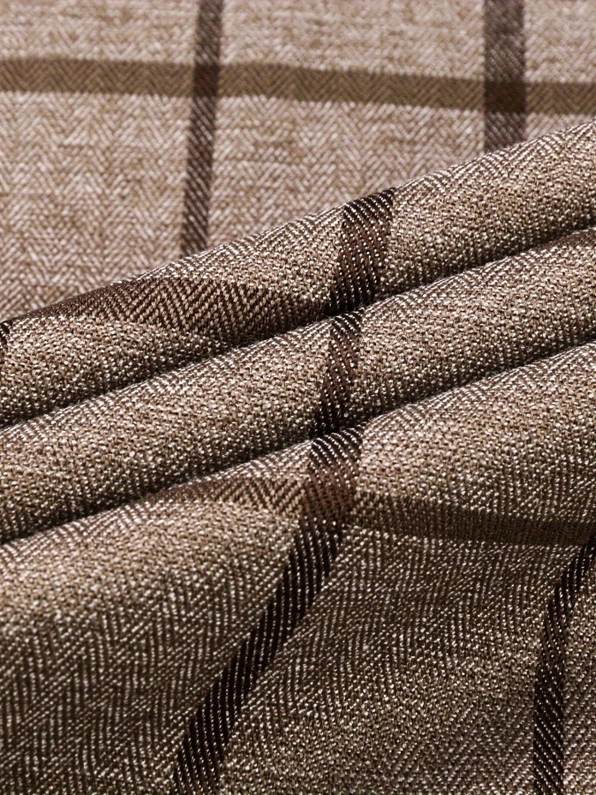 Men’s Premium Brown Windowpane Check Slim Fit Shirt