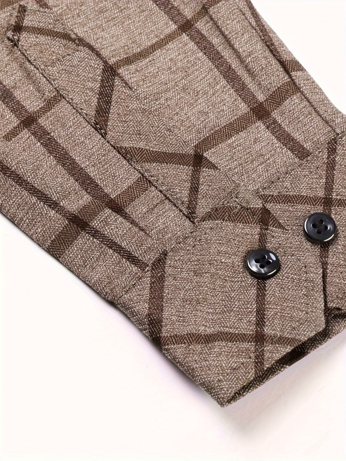 Men’s Premium Brown Windowpane Check Slim Fit Shirt