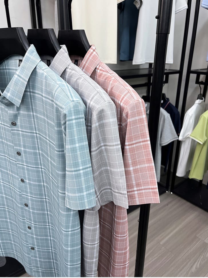 Men’s classic Ice Blue Checked Half Sleeve Shirt