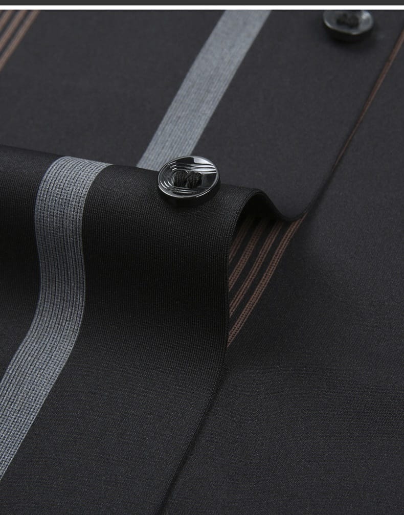 Premium Brown Black Striped Formal Shirt for Men