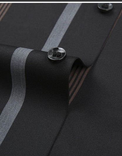 Premium Brown Black Striped Formal Shirt for Men