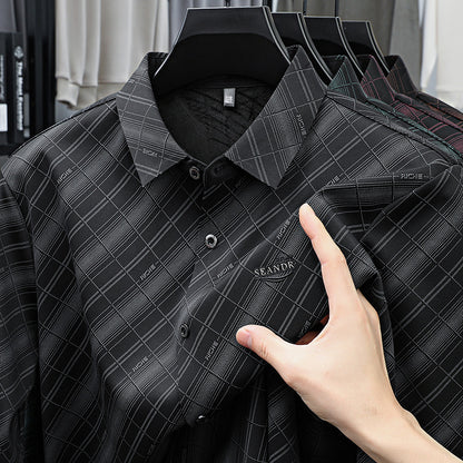 Men’s Black Checkered Slim Fit Formal Shirt