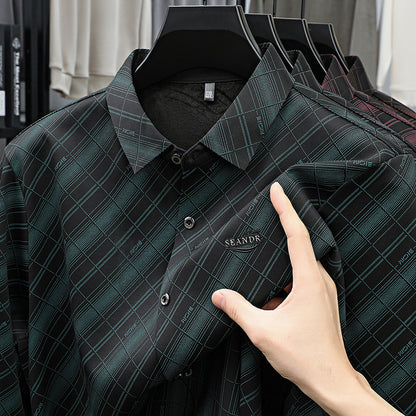 Men’s Teal Checkered Slim Fit Shirt