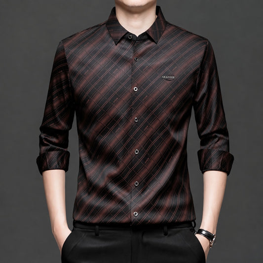 Men’s Black & Brown Checkered Shirt